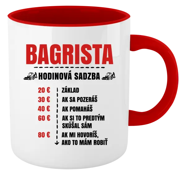 Hrnček  Hodinová sadzba - bagrista