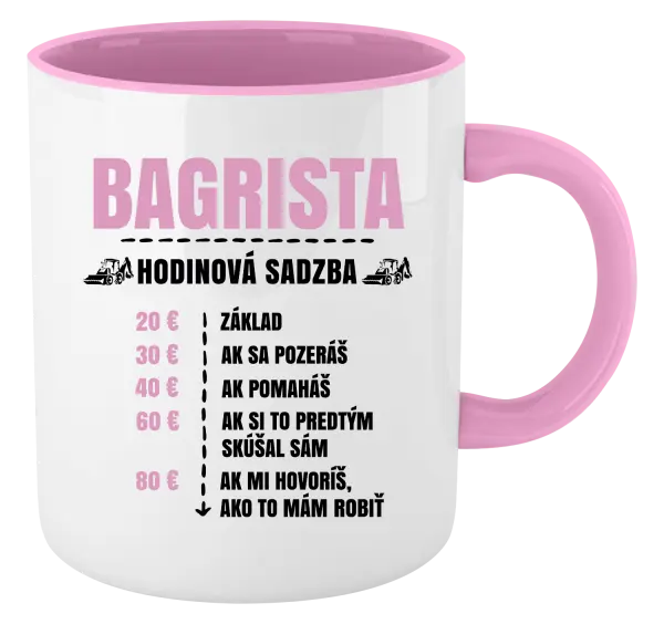 Hrnček  Hodinová sadzba - bagrista