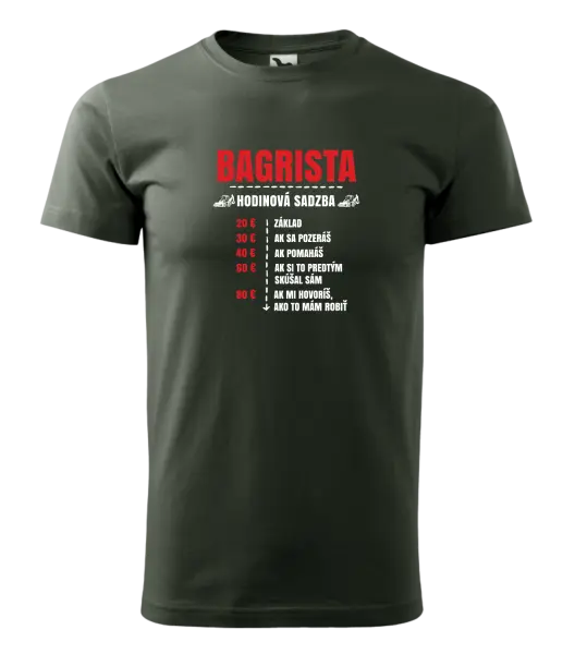 Pánske tričko Hodinová sadzba - bagrista