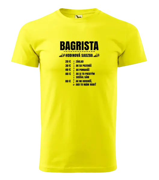 Pánske tričko Hodinová sadzba - bagrista