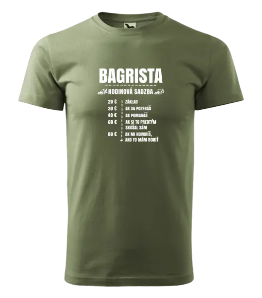 Pánske tričko Hodinová sadzba - bagrista