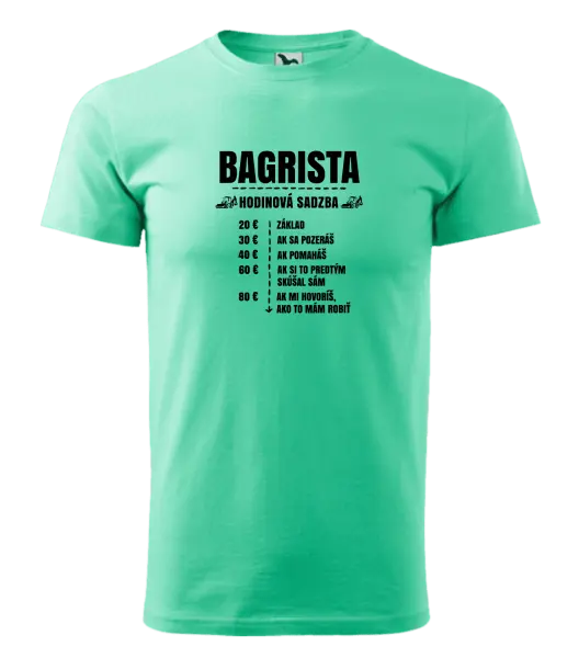 Pánske tričko Hodinová sadzba - bagrista