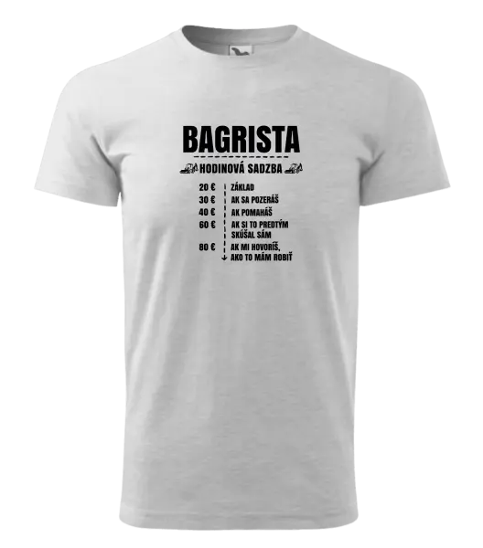 Pánske tričko Hodinová sadzba - bagrista