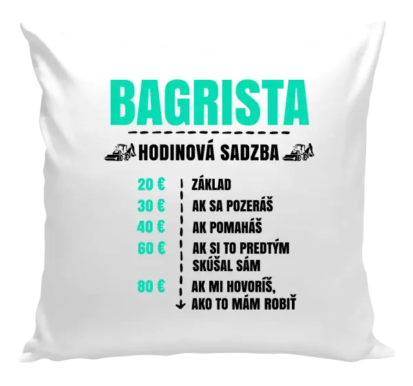 Vankúš Hodinová sadzba - bagrista