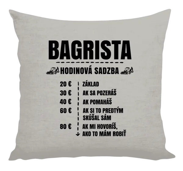 Vankúš Hodinová sadzba - bagrista