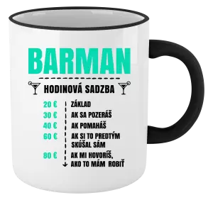 Hrnček Hodinová sadzba - barman