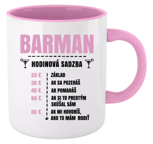 Hrnček  Hodinová sadzba - barman
