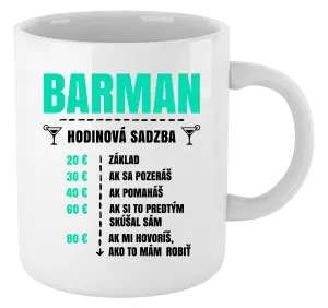 Hrnček Hodinová sadzba - barman