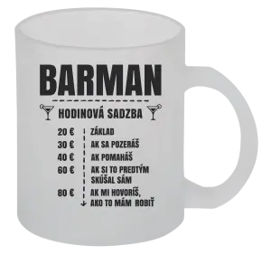 Hrnček Hodinová sadzba - barman