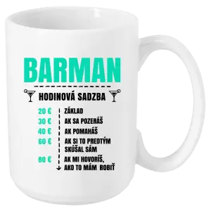 Hrnček Hodinová sadzba - barman