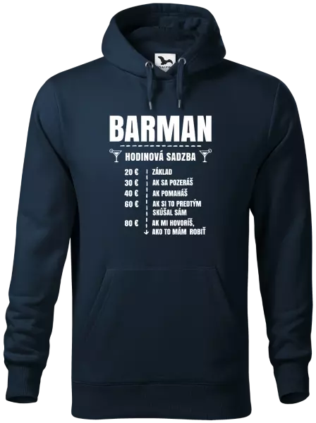 Pánska mikina Hodinová sadzba - barman