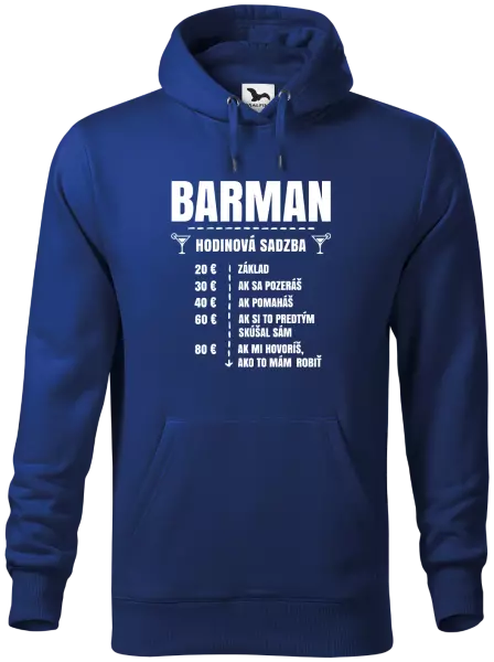Pánska mikina Hodinová sadzba - barman
