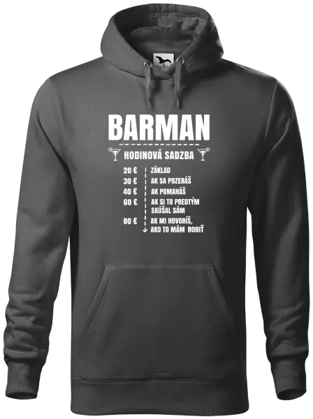 Pánska mikina Hodinová sadzba - barman