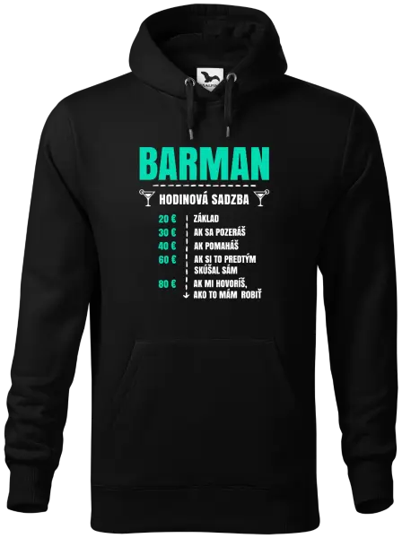 Pánska mikina Hodinová sadzba - barman
