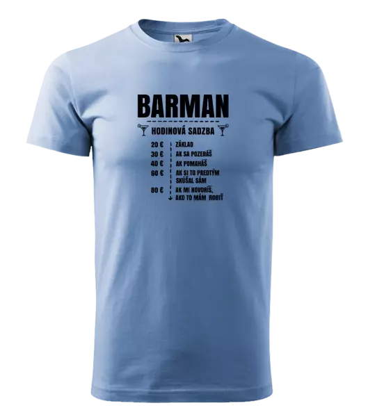 Pánske tričko Hodinová sadzba - barman