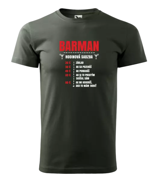 Pánske tričko Hodinová sadzba - barman