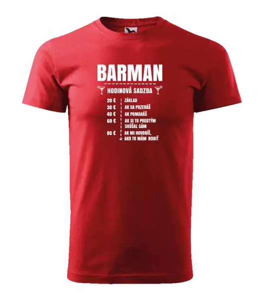 Pánske tričko Hodinová sadzba - barman