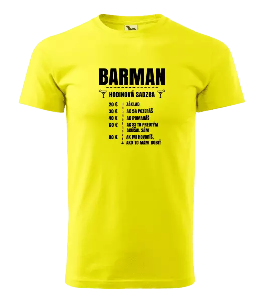 Pánske tričko Hodinová sadzba - barman