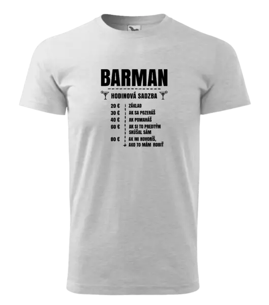 Pánske tričko Hodinová sadzba - barman