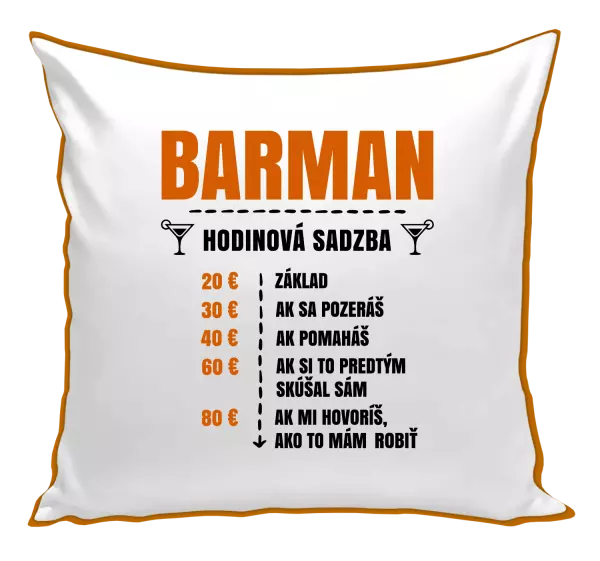 Vankúš Hodinová sadzba - barman