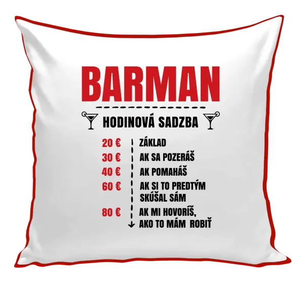 Vankúš Hodinová sadzba - barman