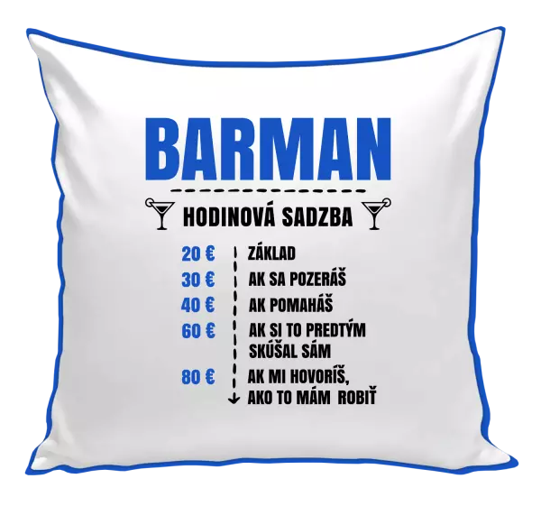 Vankúš Hodinová sadzba - barman