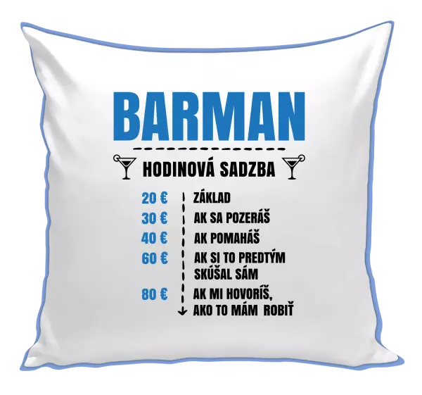 Vankúš Hodinová sadzba - barman