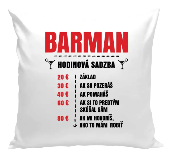 Vankúš Hodinová sadzba - barman