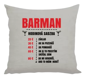 Vankúš Hodinová sadzba - barman