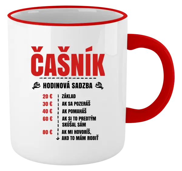 Hrnček Hodinová sadzba - čašník