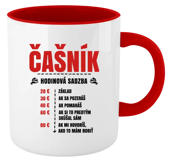 Hrnček  Hodinová sadzba - čašník