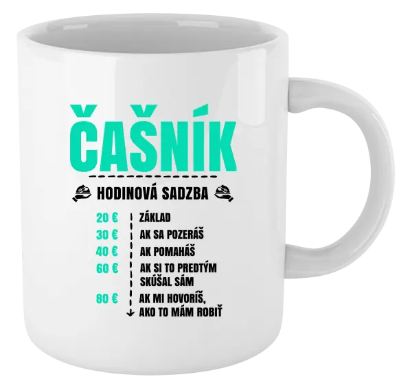 Hrnček Hodinová sadzba - čašník