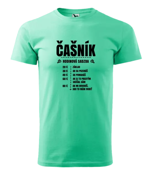Pánske tričko Hodinová sadzba - čašník