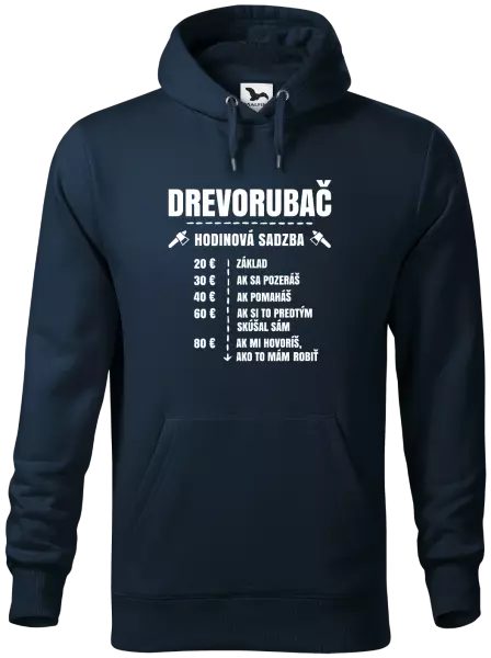 Pánska mikina Hodinová sadzba - drevorubač