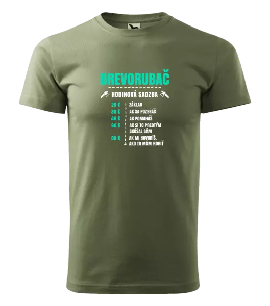 Pánske tričko Hodinová sadzba - drevorubač