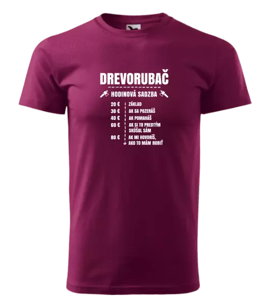 Pánske tričko Hodinová sadzba - drevorubač