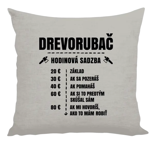 Vankúš Hodinová sadzba - drevorubač