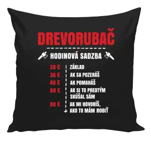 Vankúš Hodinová sadzba - drevorubač