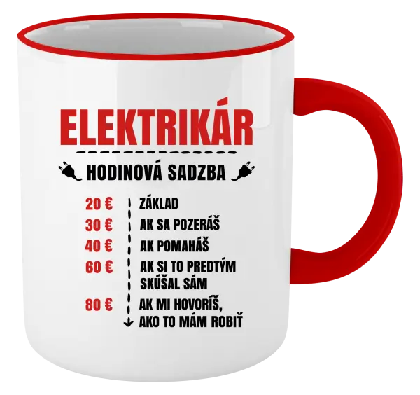 Hrnček Hodinová sadzba - elektrikár