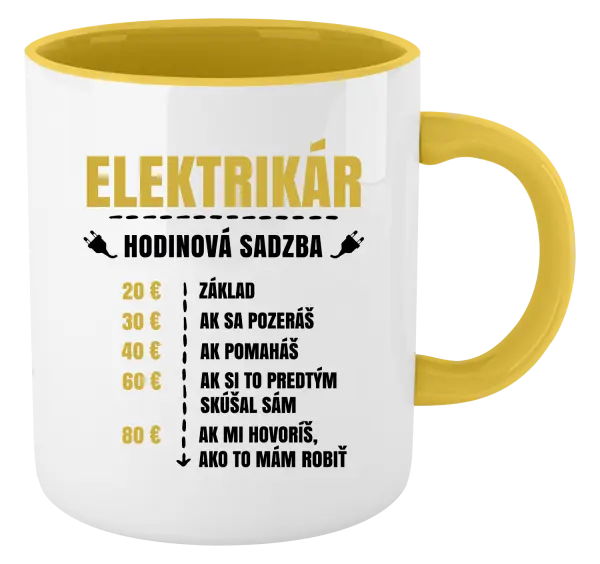 Hrnček  Hodinová sadzba - elektrikár