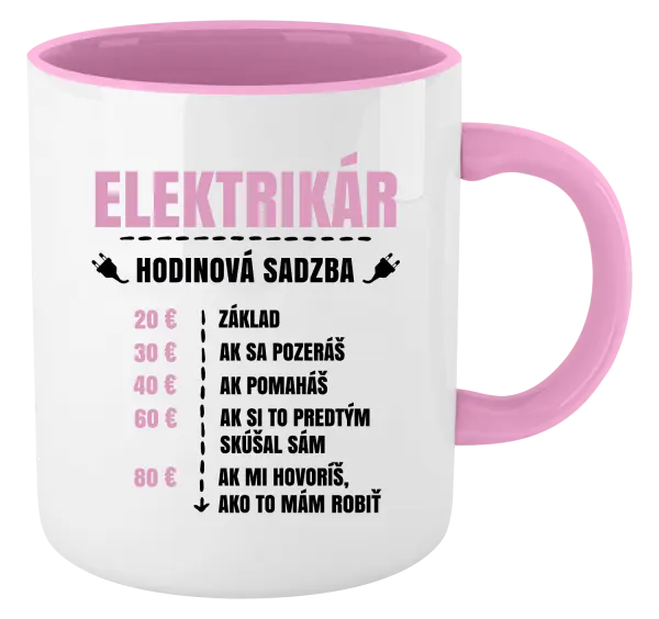 Hrnček  Hodinová sadzba - elektrikár
