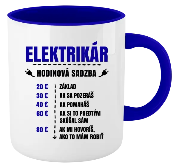 Hrnček  Hodinová sadzba - elektrikár