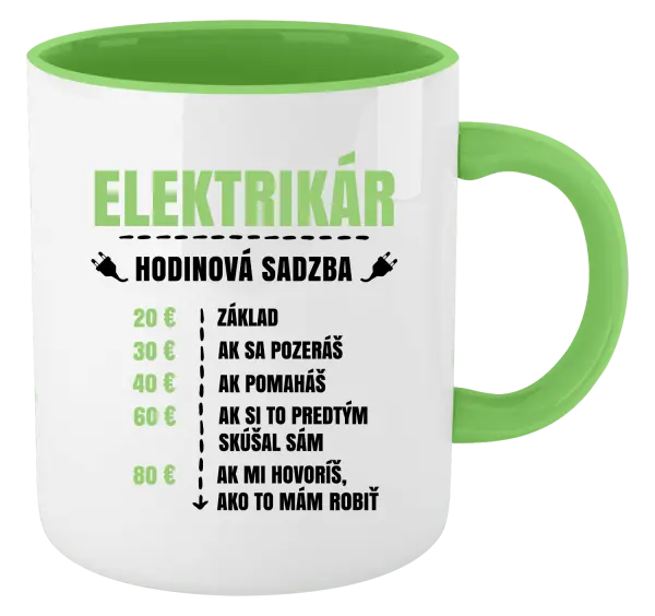Hrnček  Hodinová sadzba - elektrikár