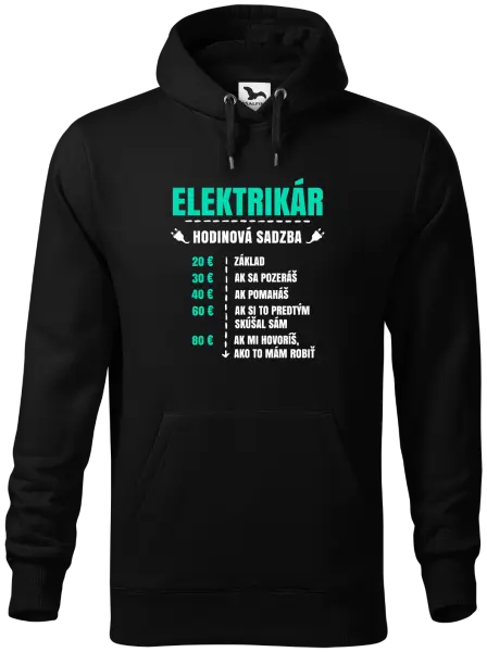 Pánska mikina Hodinová sadzba - elektrikár