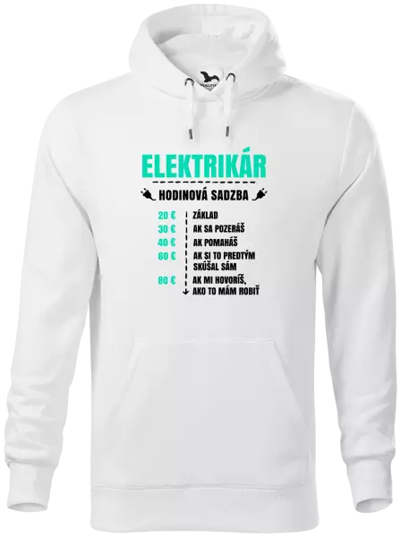 Pánska mikina Hodinová sadzba - elektrikár