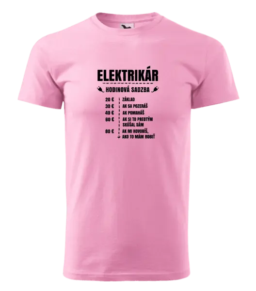 Pánske tričko Hodinová sadzba - elektrikár