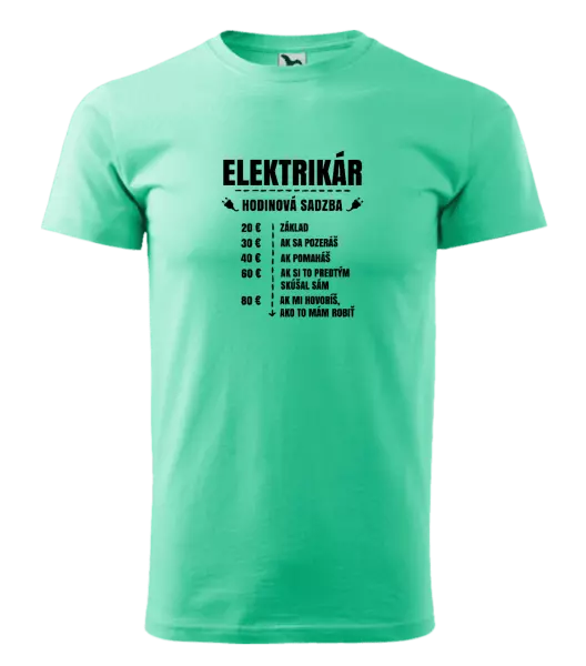 Pánske tričko Hodinová sadzba - elektrikár