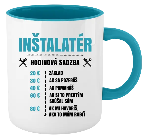 Hrnček  Hodinová sadzba - inštalatér