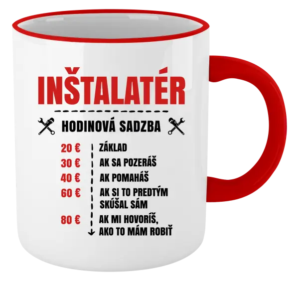 Hrnček Hodinová sadzba - inštalatér