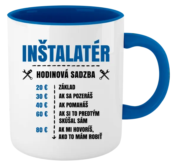 Hrnček  Hodinová sadzba - inštalatér